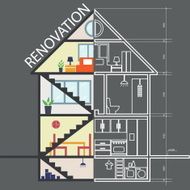 Renovation House remodeling flat design Vector N6