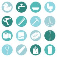 Vector Set of Bathroom and Hygiene Icons N6