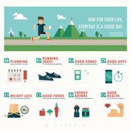 jogging banner and infographic