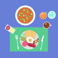 breakfast food vector design set