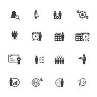 Business and management icon set - woman female characters N5