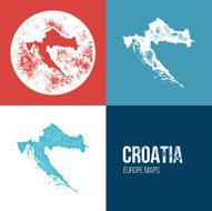 Croatia Grunge Retro Map