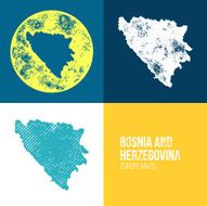Bosnia and Herzegovina Grunge Retro Map