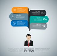 Modern infographic business speech template style Vector illustration N2