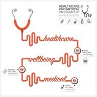 Healthcare And Medical Infographic With Stethoscope Timeline Diagram N2