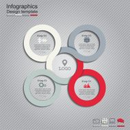 Infographic report template with lines and icons Vector N15