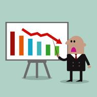 businessman Manager Pointing To A Decrease Chart On Board N2