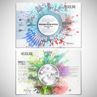 Vector set of tri-fold brochure design template on both N29
