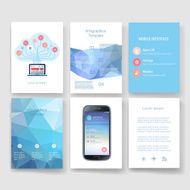 Templates Design Set of Web Mail Brochures Mobile Technology Infographic N307