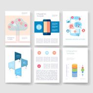 Templates Design Set of Web Mail Brochures Mobile Technology Infographic N308