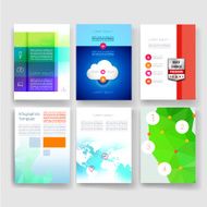Templates Design Set of Web Mail Brochures Mobile Technology Infographic N312