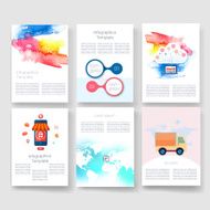 Templates Design Set of Web Mail Brochures Mobile Technology Infographic N338