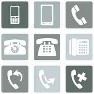 Vector Set of Telephone Icons N10