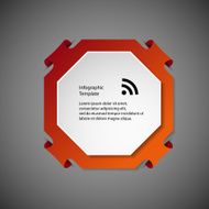 Infographic template with orange octagon shape