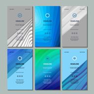 Set of Six Brochure Design Templates Abstract Geometric Lines