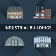 Industrial and business building icons