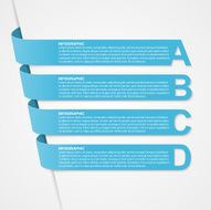 Abstract 3D options ribbons infographic