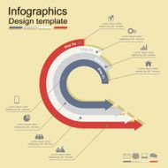 Infographic report template with lines and icons Vector N16