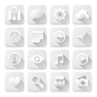 White flat icons web design elements