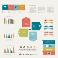 Collection of flat infographics elements N8