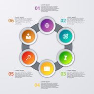 Vector illustration infographics six options N16