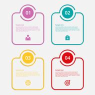 Vector illustration infographics linear squares Flat design