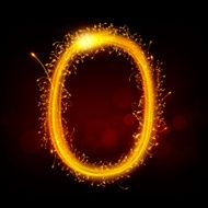 3d sparkler firework letter O