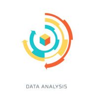 Data Analysis flat style colorful vector icon