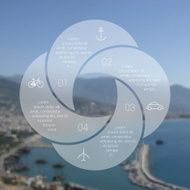 Circle travel line infographic
