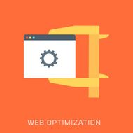 Web Optimization flat style colorful vector icon for info gra