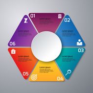 Vector illustration infographics triangles six options
