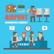 Flat design of airport infographic elements N2