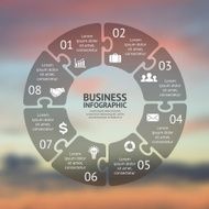 Circle puzzle infographic Template for cycle diagram graph presentation and