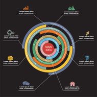 Infographic report template with lines and icons Vector N17