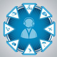 Infographic design with call center symbol N2