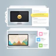 Website design infographics elements Vcard portfolio template