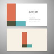 Vintage letter L icon business card template