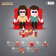 Couple see a movie infographics