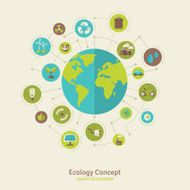 Ecology network connection concept Vector illustration