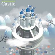 white castle 3d isometric infographic