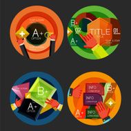 Set of option presentation labels flat design web infographic boxes N112