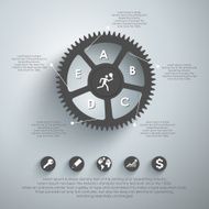 Infographic design template with gear chain N2