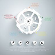 Infographic design template with gear chain N3