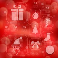 Christmas infographic with unfocused background N169