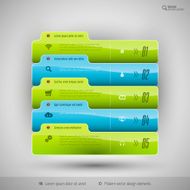Modern business tabs for infographics N18