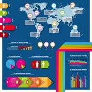 Set of Infographic Elements World Map and Information Graphics N2
