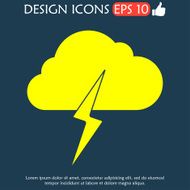 Lightning bolt weather flat line icon infographic illustration template N6