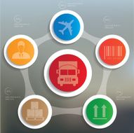 Logistic concept Info graphic design clean vector N2