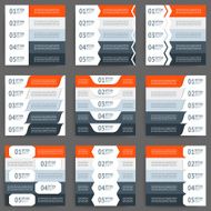 Mega collection of web infographic concepts and banners Five options N2