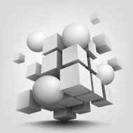 Composition with 3d cubes and spheres